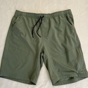 Gerry Gym Shorts Men's XXL Green Tech Stretch UPF 30+ Zip Pockets Outdoor